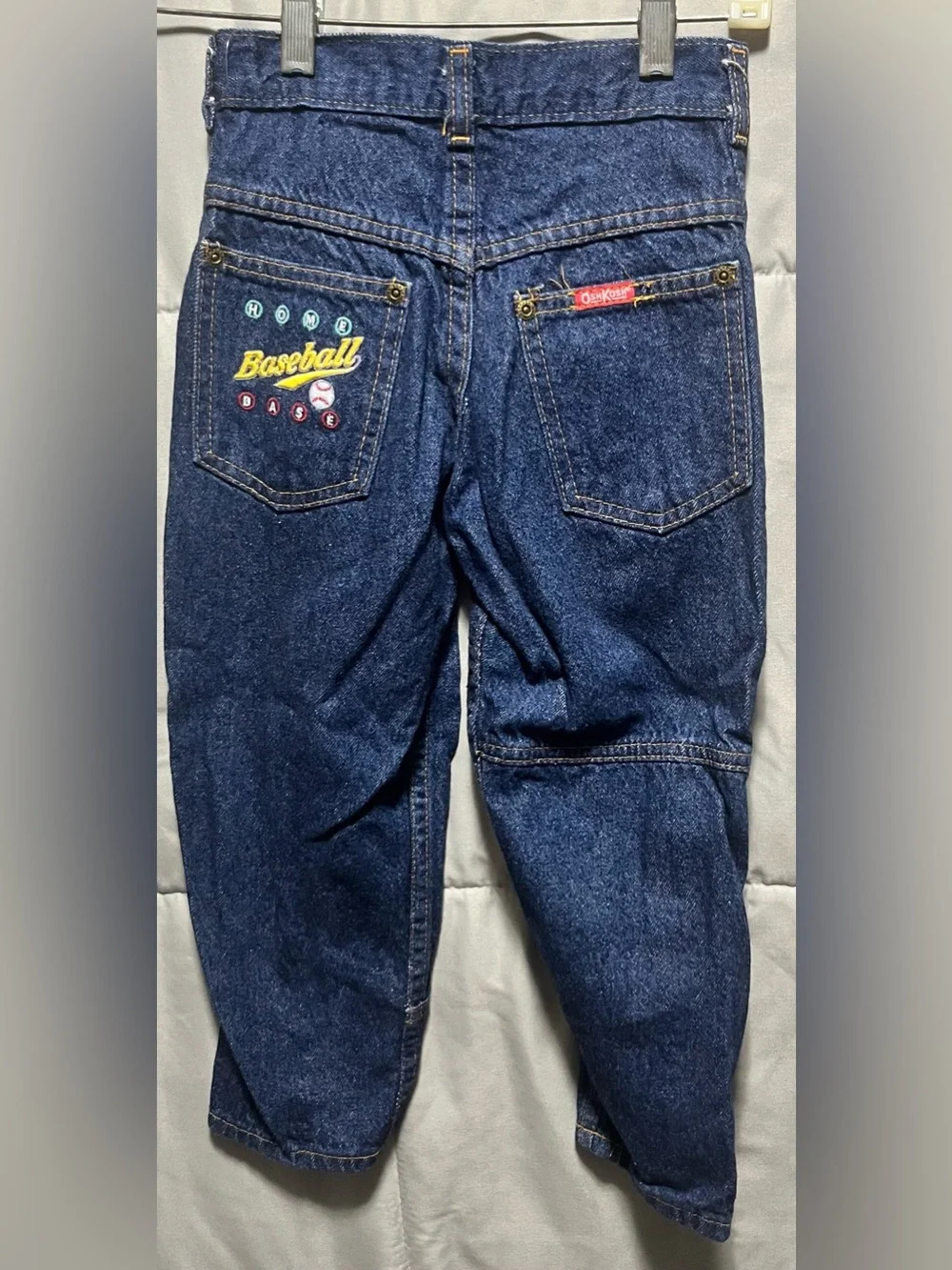 Vintage OshKosh Baseball Jeans 4R Kids 90s Embroidered All American USA